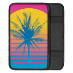 Retrowave Sunset Palm Tree Print Car Center Console Cover