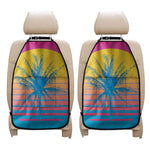 Retrowave Sunset Palm Tree Print Car Seat Organizers