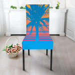 Retrowave Sunset Palm Tree Print Dining Chair Slipcover