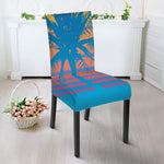 Retrowave Sunset Palm Tree Print Dining Chair Slipcover