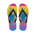Retrowave Sunset Palm Tree Print Flip Flops