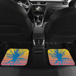 Retrowave Sunset Palm Tree Print Front and Back Car Floor Mats
