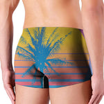 Retrowave Sunset Palm Tree Print Men's Boxer Briefs