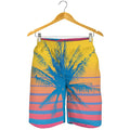 Retrowave Sunset Palm Tree Print Men's Shorts