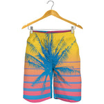 Retrowave Sunset Palm Tree Print Men's Shorts