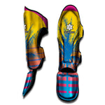 Retrowave Sunset Palm Tree Print Muay Thai Shin Guard