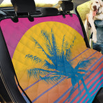 Retrowave Sunset Palm Tree Print Pet Car Back Seat Cover