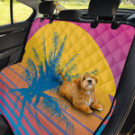 Retrowave Sunset Palm Tree Print Pet Car Back Seat Cover