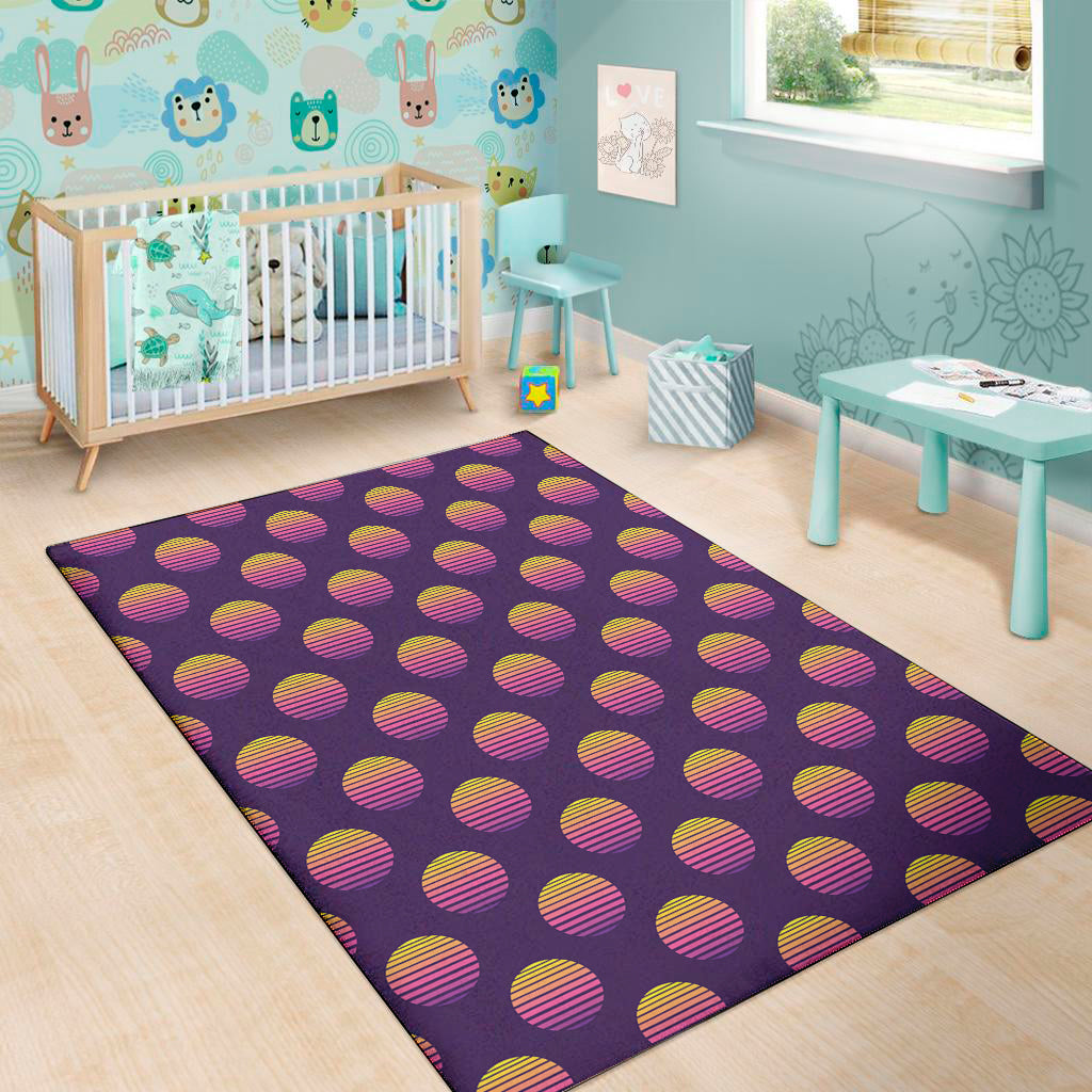 Retrowave Sunset Pattern Print Area Rug