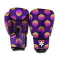 Retrowave Sunset Pattern Print Boxing Gloves