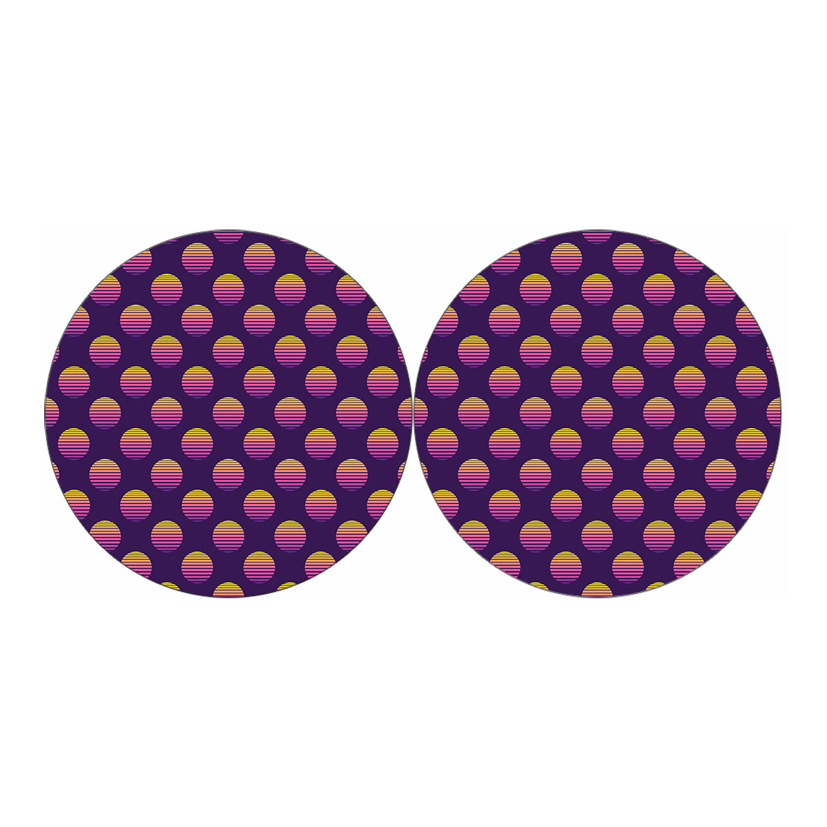 Retrowave Sunset Pattern Print Car Coasters