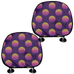 Retrowave Sunset Pattern Print Car Headrest Covers