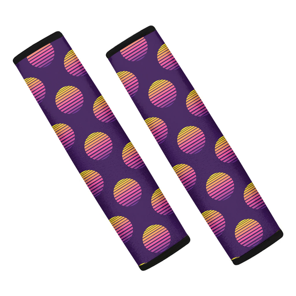 Retrowave Sunset Pattern Print Car Seat Belt Covers
