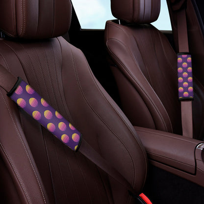 Retrowave Sunset Pattern Print Car Seat Belt Covers
