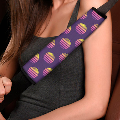 Retrowave Sunset Pattern Print Car Seat Belt Covers