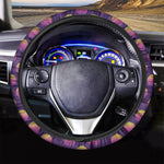 Retrowave Sunset Pattern Print Car Steering Wheel Cover