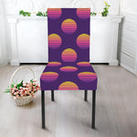 Retrowave Sunset Pattern Print Dining Chair Slipcover