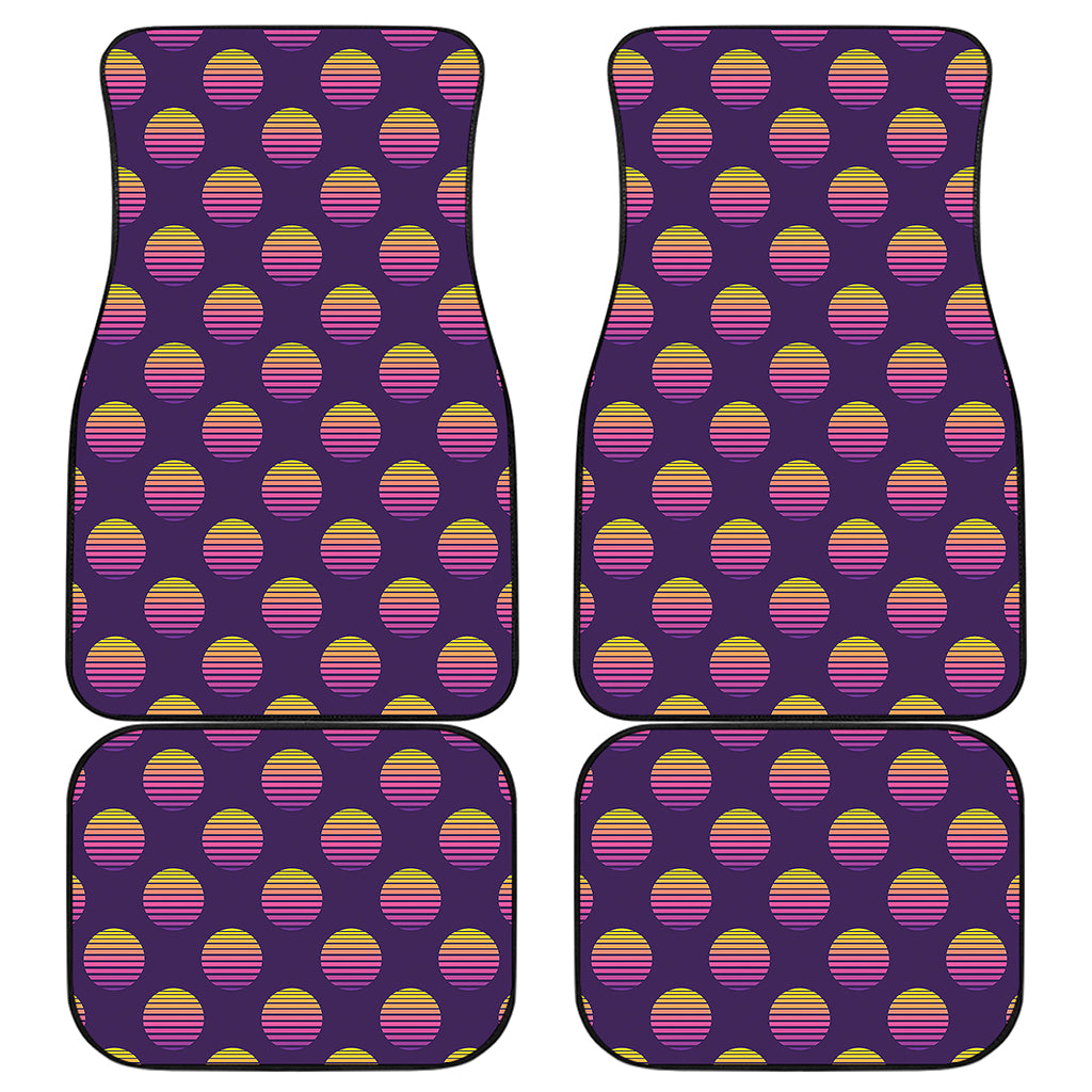 Retrowave Sunset Pattern Print Front and Back Car Floor Mats