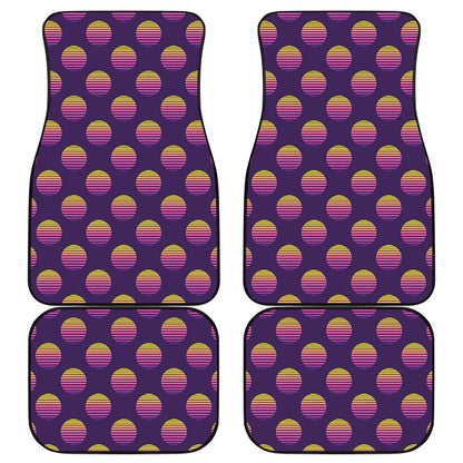 Retrowave Sunset Pattern Print Front and Back Car Floor Mats