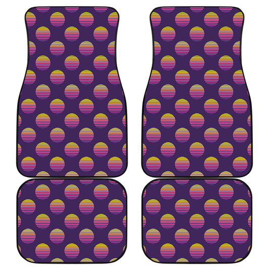 Retrowave Sunset Pattern Print Front and Back Car Floor Mats