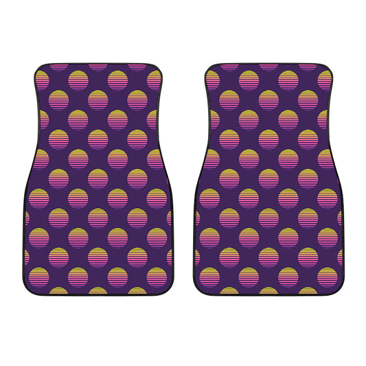 Retrowave Sunset Pattern Print Front Car Floor Mats