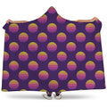 Retrowave Sunset Pattern Print Hooded Blanket