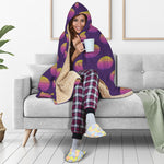 Retrowave Sunset Pattern Print Hooded Blanket