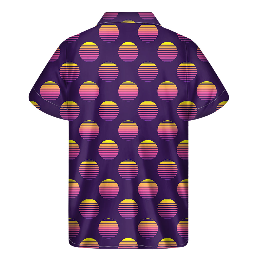 Retrowave Sunset Pattern Print Men's Short Sleeve Shirt