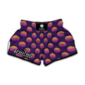 Retrowave Sunset Pattern Print Muay Thai Boxing Shorts