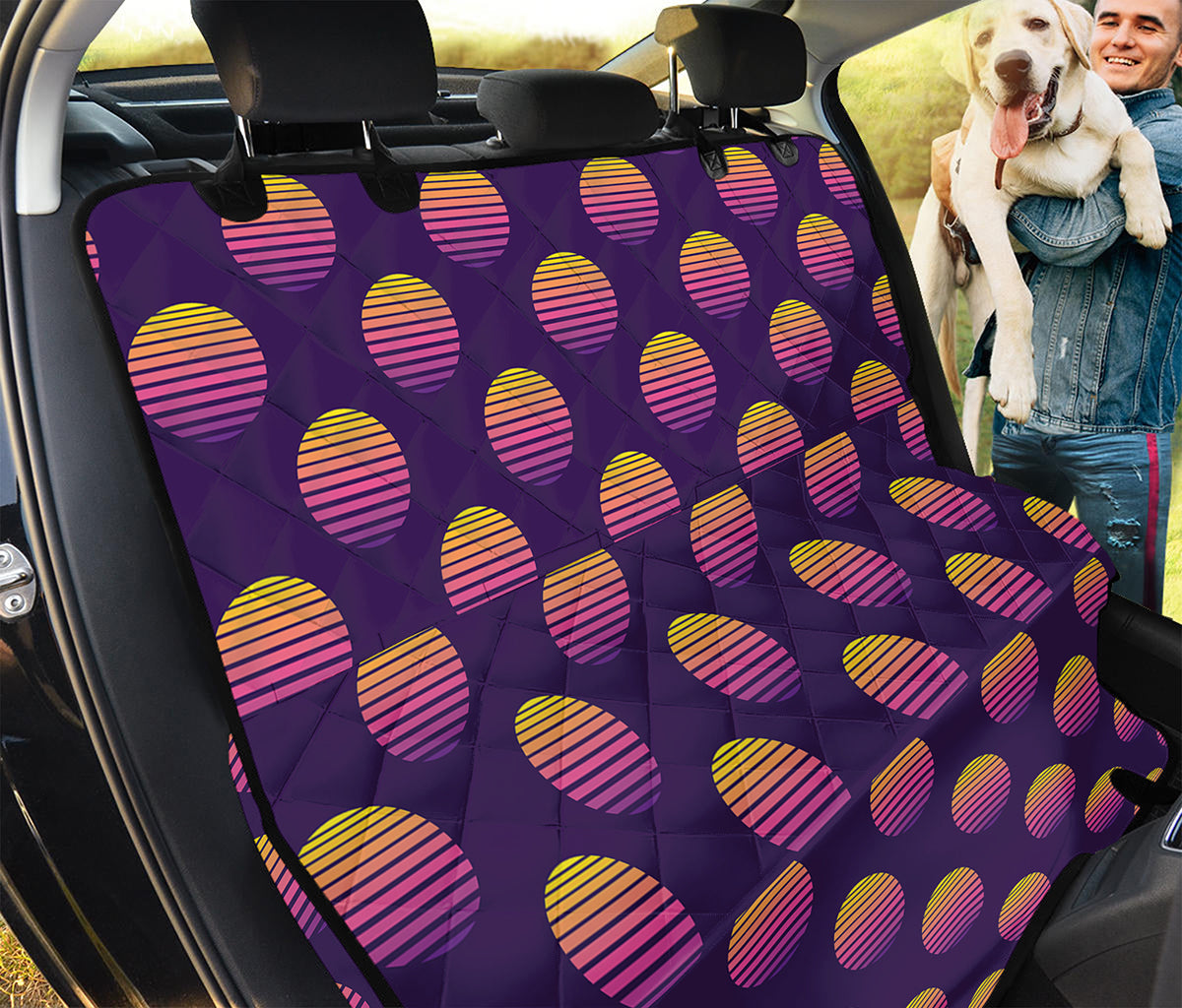 Retrowave Sunset Pattern Print Pet Car Back Seat Cover