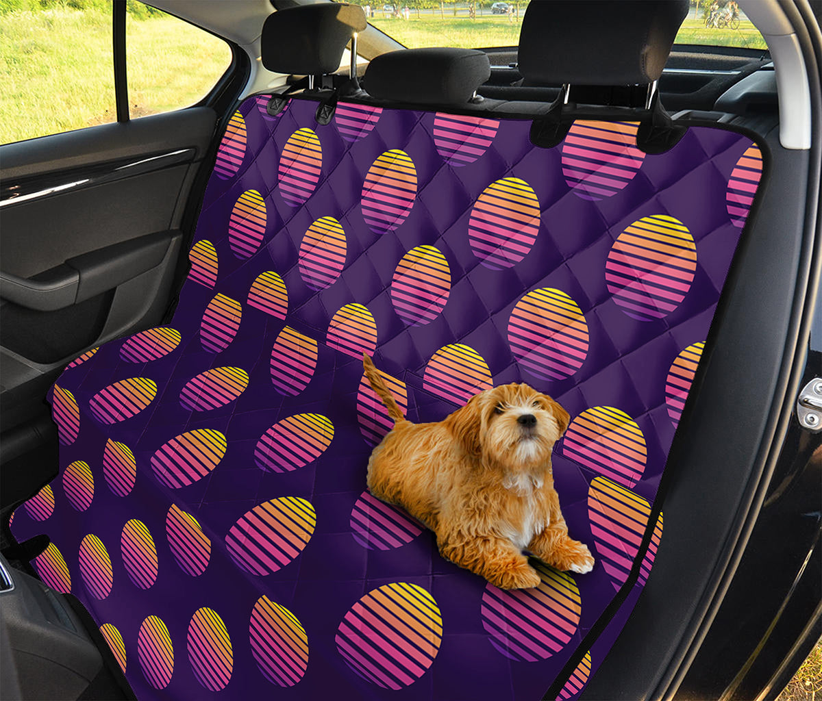 Retrowave Sunset Pattern Print Pet Car Back Seat Cover