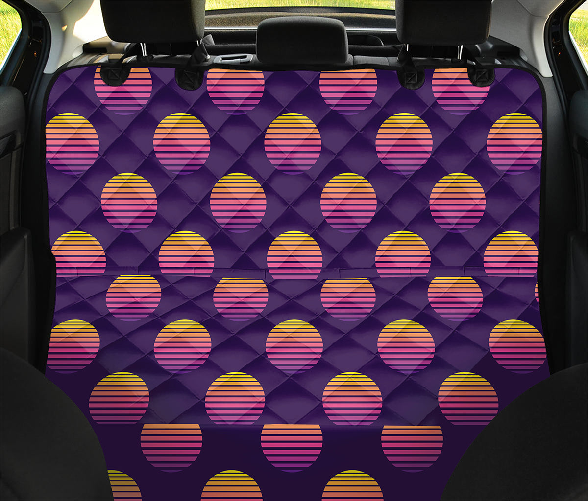 Retrowave Sunset Pattern Print Pet Car Back Seat Cover