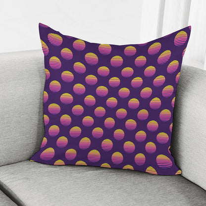 Retrowave Sunset Pattern Print Pillow Cover