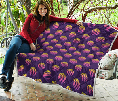 Retrowave Sunset Pattern Print Quilt