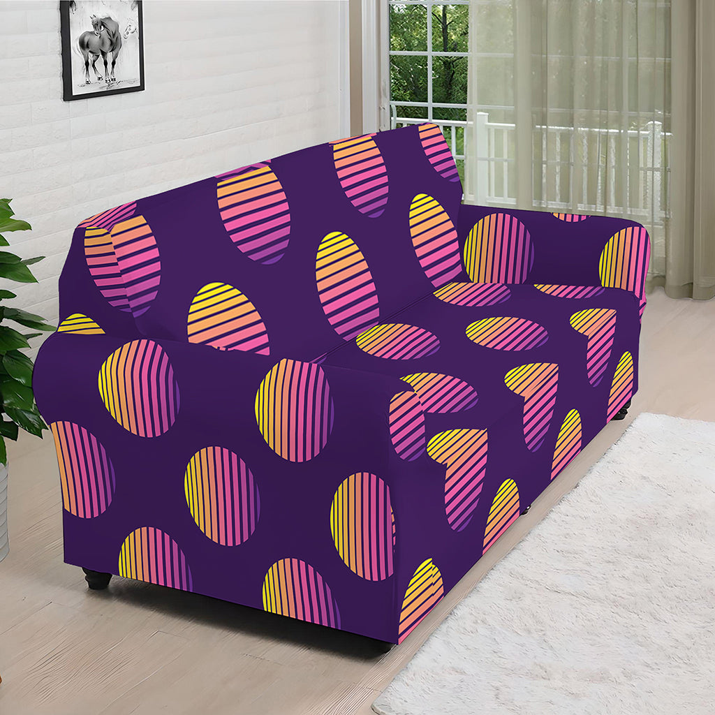 Retrowave Sunset Pattern Print Sofa Cover
