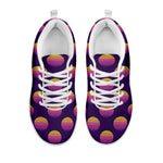 Retrowave Sunset Pattern Print White Sneakers
