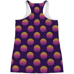 Retrowave Sunset Pattern Print Women's Racerback Tank Top