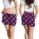 Retrowave Sunset Pattern Print Women's Shorts