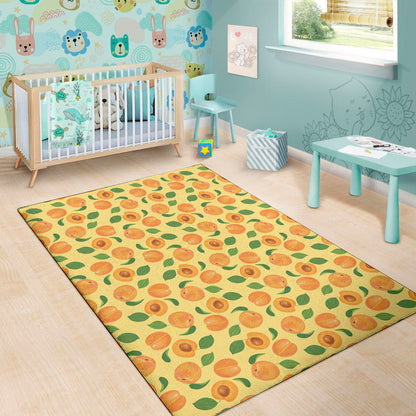 Ripe Apricot Fruit Pattern Print Area Rug