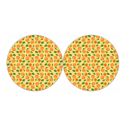 Ripe Apricot Fruit Pattern Print Car Coasters