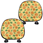Ripe Apricot Fruit Pattern Print Car Headrest Covers