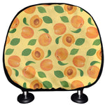 Ripe Apricot Fruit Pattern Print Car Headrest Covers