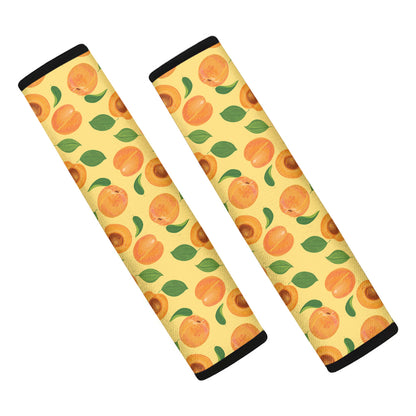 Ripe Apricot Fruit Pattern Print Car Seat Belt Covers