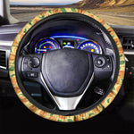 Ripe Apricot Fruit Pattern Print Car Steering Wheel Cover