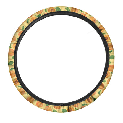 Ripe Apricot Fruit Pattern Print Car Steering Wheel Cover