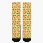 Ripe Apricot Fruit Pattern Print Crew Socks