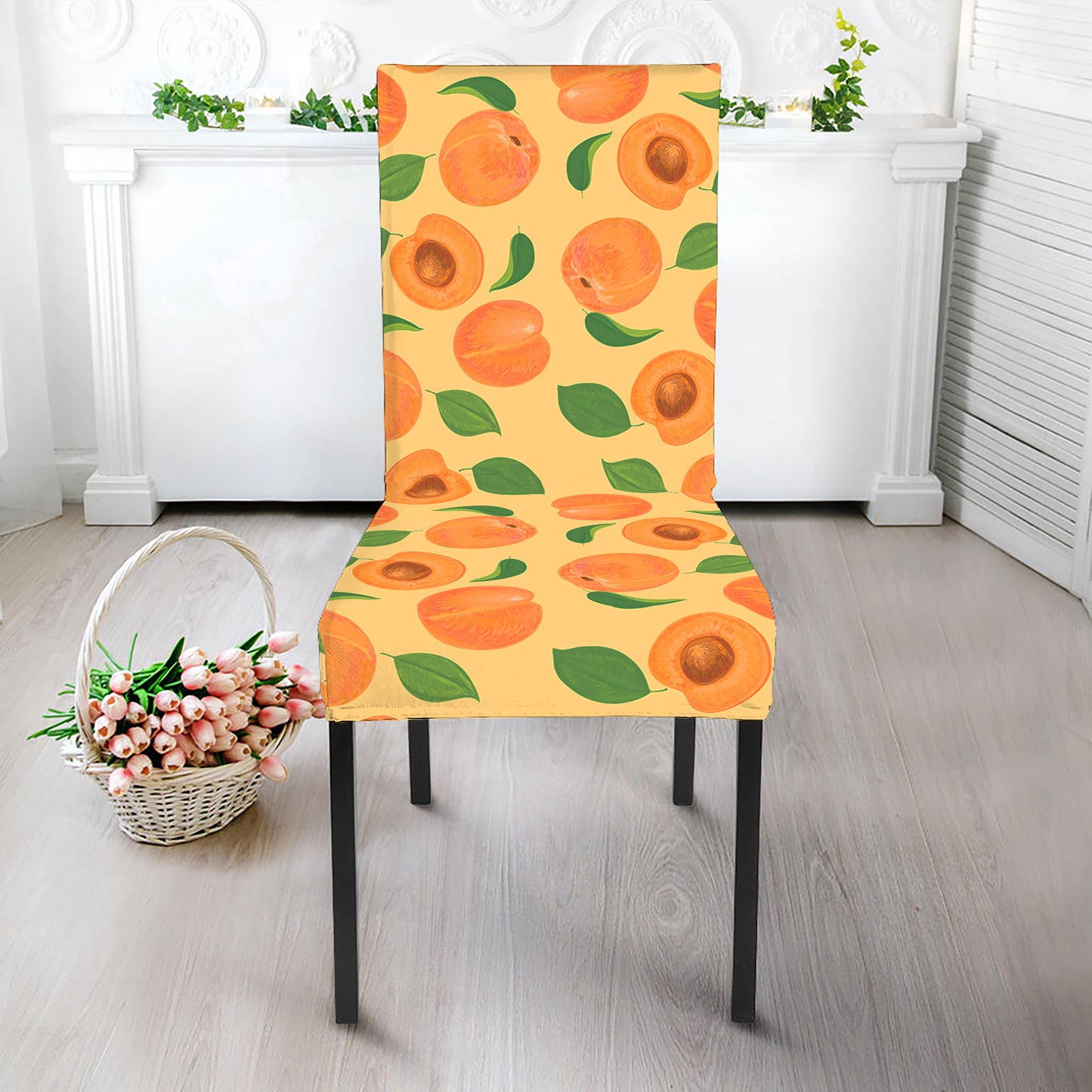 Ripe Apricot Fruit Pattern Print Dining Chair Slipcover