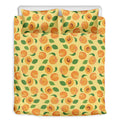 Ripe Apricot Fruit Pattern Print Duvet Cover Bedding Set
