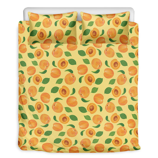 Ripe Apricot Fruit Pattern Print Duvet Cover Bedding Set