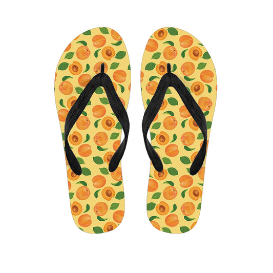 Ripe Apricot Fruit Pattern Print Flip Flops
